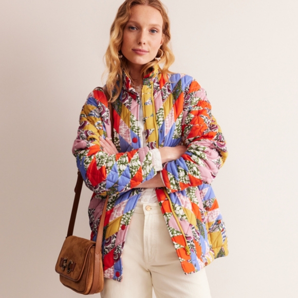 Boden oversized quilted patchwork jacket - Picture 1 of 9